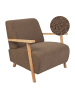 Beliani Sessel LESJA in Braun/Heller Holzfarbton - (W) 77 x (H) 79 x (L) 90 cm