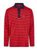 Wind Sportswear Langarm Polo gestreift in rot-navy