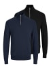 Jack & Jones Troyer Emil Knit in Schwarz / dunkelblau