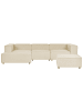 Beliani 2-tlg Ecksofa APRICA in Beige/Schwarz rechtsseitig