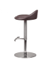KADIMA DESIGN Barhocker DONAU | Höhenverstellbar, Edelstahl, Rückenlehne, 110kg in Braun