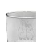 Mr. & Mrs. Panda Whiskey Glas Pinguin umarmen mit Spruch in Transparent