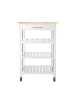 Atmosphera Créateur d'intérieur Küchenwagen aus Holz in Weiß, (B) 48 x (H) 87,5 x (L) 58 cm