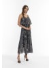 faina Damen Maxikleid Mit Schlangenprint in Schwarz Schlange