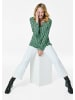 GOLDNER Jerseybluse Elegantes Blusenshirt mit V-Ausschnitt in grün / gemustert