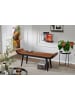 KADIMA DESIGN Sitzbank Echtleder / Massivholz Bank 125x51x38 cm Modern,
