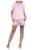 NORMANN kurzarm Schlafanzug Shorty Pyjama floralem Alloverprint - 78981 in rosa
