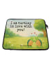 Mr. & Mrs. Panda Laptop Tasche Schildkröten Paar Design mit Spruch in Weiß