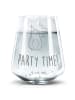 Mr. & Mrs. Panda Trinkglas Avocado Party Zeit mit Spruch in Transparent