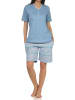 NORMANN kurzarm Schlafanzug Shorty Pyjama Ethnolook in hellblau