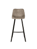 home24 home24 Barstuhl 2er-Set im Industrial-Stil in Beige / Grau