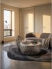 KADIMA DESIGN Couchtisch indischer Marmor, handgefertigt, fertig montiert in Silber-Weiß