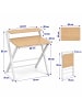 relaxdays Schreibtisch in Natur/ Weiß - (B)70 x (H)82 x (T)56 cm