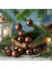 MARELIDA 16er Set Christbaumkugeln Weihnachtskugeln bruchfest D: 4cm in braun