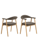 ebuy24 Esszimmerstuhl Addi Grau 2er Set