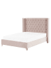 Beliani Doppelbett LUBBON in Rosa/Silber - (W) 189 x (H) 142 x (L) 215 cm