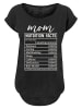F4NT4STIC T-Shirt Muttertag Mama Nährwerte Lustig weiss in schwarz