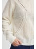 PULZ Jeans Strickpullover PZIRIS Pattern Pullover in natur