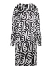 DreiMaster Damen Midikleid in Schwarz Wollweiss