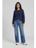 Milano Italy Rundhals-Pullover mit Raglanärmeln in Navy Print