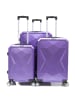 Cheffinger Reisekoffer ABS-03 Koffer 3-teilig Hartschale Trolley Set Kofferset Ha in Lila