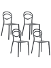 Beliani 4er-Set Esszimmerstuhl COVOLO in Schwarz