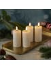 MARELIDA 4er Set LED Kerzen MIA Echtwachs Deluxe 5x10cm mit Batterien Fernb. In creme
