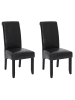 MCW 2er-Set Esszimmerstuhl N67, Schwarz-braun, schwarze Beine