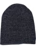 styleBREAKER Feinstrick Beanie Mütze in Dunkelblau-Grau