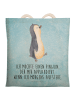 Mr. & Mrs. Panda Shopper Pinguin mHerzieren mit Spruch in Eisblau
