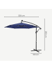SONGMICS Sonnenschirm Sheld in Blau - (D)300 x (H)260 cm