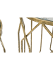 Mauro Ferretti Set aus 2 goldfarbenen Metalltischen mit Glasplatte, Ø cm 42x53-38x47