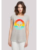 F4NT4STIC Extended Shoulder T-Shirt Alien Retro Sonnenuntergang in grau meliert