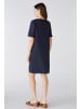 Oui Kleid Leinen-Baumwollpatch in darkblue