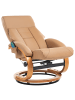 Beliani Fernsehsessel FORCE in Beige/Heller Holzfarbton - (W) 66 x (H) 98 x (L) 81 cm