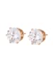 faina Women Stud Earrings in Rose Gold White