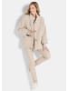 GOLDNER Kurzgröße:  Flauschiger Kurzmantel mit Stehkragen in beige