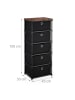 relaxdays Kommode in Schwarz/ Braun - (B)43 X (H)105 x (T)33 cm