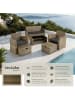 tectake Rattan Gartenlounge für 4 bis 6 Personen, mit Sicherheitsglasplatte