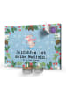 Mr. & Mrs. Panda Adventskalender Hase Skifahren mit Spruch in Eisblau