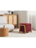 Beliani Pouf EDLAND in Rot/Braun - (W) 45 x (H) 44 x (L) 43 cm