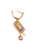 myMo Women Set Of Pair Of Earrings And Pendant in Rose Gold Multicolor