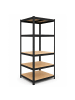 relaxdays Schwerlastregal in Schwarz/ Braun - (B)60 x (H)200 x (T)60 cm