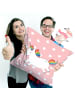 Mr. & Mrs. Panda Deko Kissen Einhorn Happy ohne Spruch in Rot Pastell