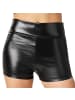 tectake Hotpants in glänzendem Metallic-Look, schwarz