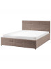 Beliani Doppelbett MASSOGNES in Beige/Schwarz - (W) 146 x (H) 90 x (L) 211 cm