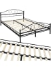 tectake Metallbett Sonno 180 x 200 cm, schwarz/schwarz