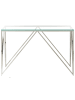 Beliani Konsolentisch WESO in Silber/Transparent - (W) 120 x (H) 78 x (L) 40 cm