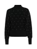 faina Damen Strickpullover Mit Perlen in Schwarz