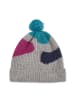 MANITOBER Bommel Mütze in Gray/Navy/Petrol/Fuchsia